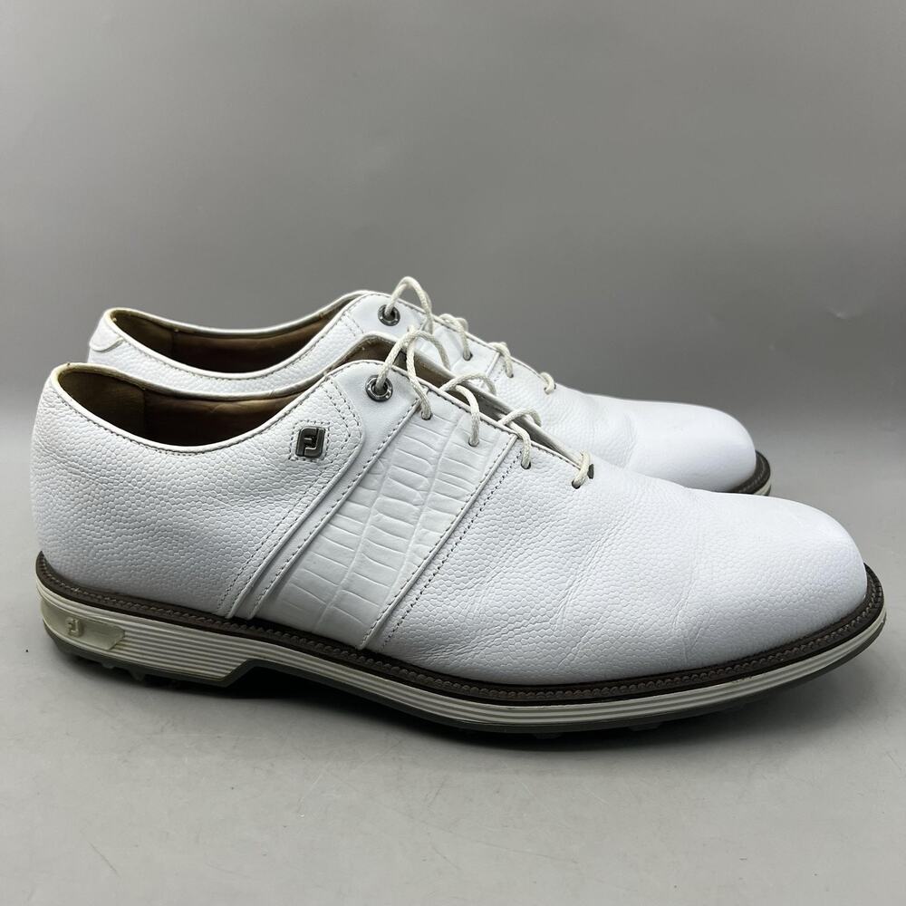 FootJoy Dryjoys Premiere Series Packard Golf Shoes Men's 12 M White Low Sneakers